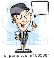 Clipart Of A Talking White Male Referee Royalty Free Vector Illustration