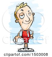 Clipart Of A Confident White Male Rugby Player Royalty Free Vector Illustration