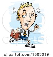 Clipart Of A Tired Running White Male Private School Student Royalty Free Vector Illustration