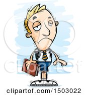 Clipart Of A Sad White Male Private School Student Royalty Free Vector Illustration