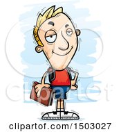 Clipart Of A Confident White Male College Student Royalty Free Vector Illustration