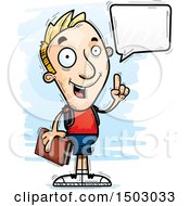Clipart Of A Talking White Male College Student Royalty Free Vector Illustration