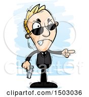 Poster, Art Print Of Mad Pointing Caucasian Man Secret Service Agent