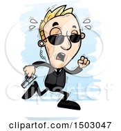 Clipart Of A Tired Running Caucasian Man Secret Service Agent Royalty Free Vector Illustration