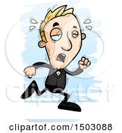 Clipart Of A Tired Running Caucasian Man In A Tuxedo Royalty Free Vector Illustration