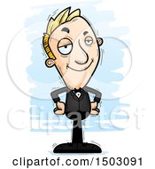Clipart Of A Confident Caucasian Man In A Tuxedo Royalty Free Vector Illustration