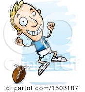 Poster, Art Print Of Jumping White Male Football Player