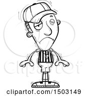 Clipart Of A Black And White Sad Male Referee Royalty Free Vector Illustration