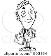 Clipart Of A Black And White Confident Male Private School Student Royalty Free Vector Illustration