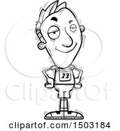 Clipart Of A Black And White Confident Male Track And Field Athlete Royalty Free Vector Illustration