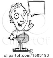 Clipart Of A Black And White Talking Caucasian Man Tennis Player Royalty Free Vector Illustration