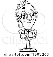 Clipart Of A Black And White Confident Caucasian Man Secret Service Agent Royalty Free Vector Illustration