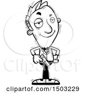 Clipart Of A Black And White Confident Caucasian Man Spy Royalty Free Vector Illustration
