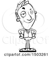 Clipart Of A Black And White Confident Caucasian Business Man Royalty Free Vector Illustration