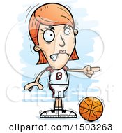 Poster, Art Print Of Mad Pointing White Female Basketball Player