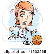 Poster, Art Print Of Tired Running White Female Basketball Player