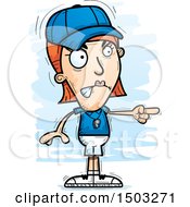 Clipart Of A Mad Pointing White Female Coach Royalty Free Vector Illustration