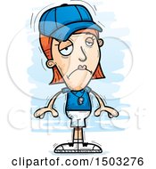 Clipart Of A Sad White Female Coach Royalty Free Vector Illustration