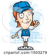 Clipart Of A Waving White Female Coach Royalty Free Vector Illustration