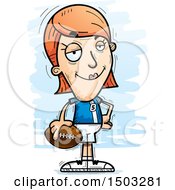 Clipart Of A Confident White Female Football Player Royalty Free Vector Illustration