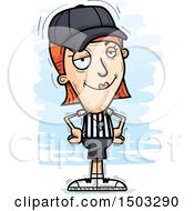 Clipart Of A Confident White Female Referee Royalty Free Vector Illustration