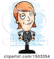 Clipart Of A Confident Caucasian Business Woman Royalty Free Vector Illustration