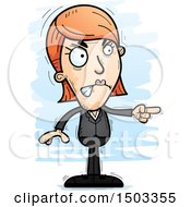 Clipart Of A Mad Pointing Caucasian Business Woman Royalty Free Vector Illustration by Cory Thoman
