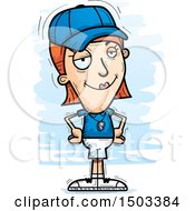 Clipart Of A Confident White Female Coach Royalty Free Vector Illustration