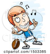 Poster, Art Print Of White Female Football Player Doing A Happy Dance