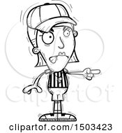 Clipart Of A Black And White Mad Pointing White Female Referee Royalty Free Vector Illustration