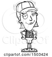 Clipart Of A Black And White Confident White Female Referee Royalty Free Vector Illustration