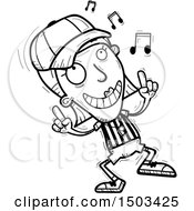 Clipart Of A Black And White White Female Referee Doing A Happy Dance Royalty Free Vector Illustration