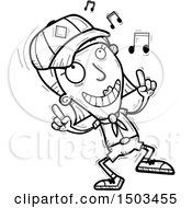 Poster, Art Print Of Black And White White Female Scout Doing A Happy Dance