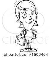Clipart Of A Black And White Confident White Female Student Royalty Free Vector Illustration