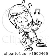 Poster, Art Print Of Black And White White Female Student Doing A Happy Dance