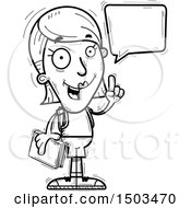 Clipart Of A Black And White Talking White Female Student Royalty Free Vector Illustration