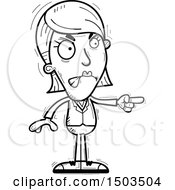 Clipart Of A Black And White Mad Pointing Business Woman Royalty Free Vector Illustration