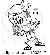 Clipart Of A Black And White Dancing Woman Secret Service Agent Royalty Free Vector Illustration