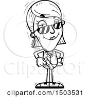 Clipart Of A Black And White Confident Woman Secret Service Agent Royalty Free Vector Illustration