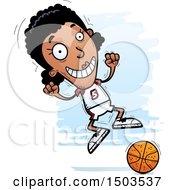 Poster, Art Print Of Jumping Black Female Basketball Player