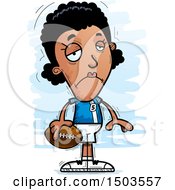 Clipart Of A Sad Black Female Football Player Royalty Free Vector Illustration