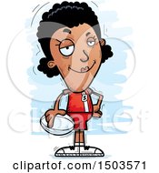 Clipart Of A Confident Black Female Rugby Player Royalty Free Vector Illustration