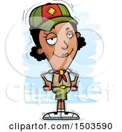 Clipart Of A Confident Black Female Scout Royalty Free Vector Illustration