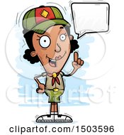 Clipart Of A Talking Black Female Scout Royalty Free Vector Illustration