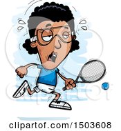 Clipart Of A Tired African American Woman Racquetball Player Royalty Free Vector Illustration