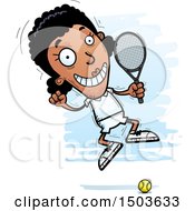 Poster, Art Print Of Jumping African American Woman Tennis Player