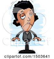 Clipart Of A Sad African American Business Woman Royalty Free Vector Illustration