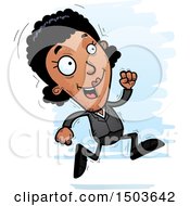 Clipart Of A Running African American Business Woman Royalty Free Vector Illustration