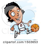 Poster, Art Print Of Running Black Female Basketball Player