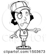 Clipart Of A Black And White Mad Pointing Black Female Coach Royalty Free Vector Illustration